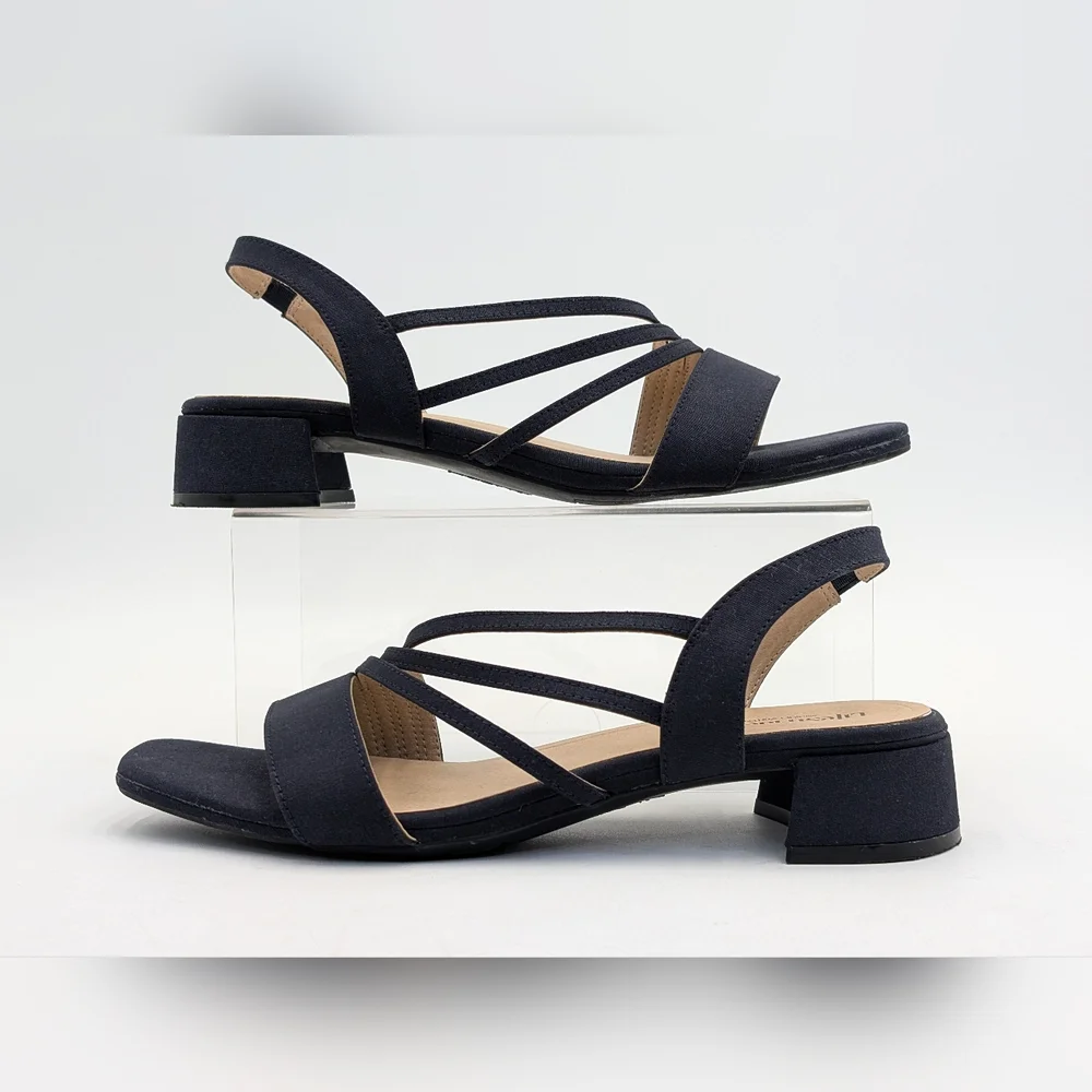 LifeStride Joy 2 Size 9.5W Slingback Deep Navy Fabric Soft System Extra Cushion